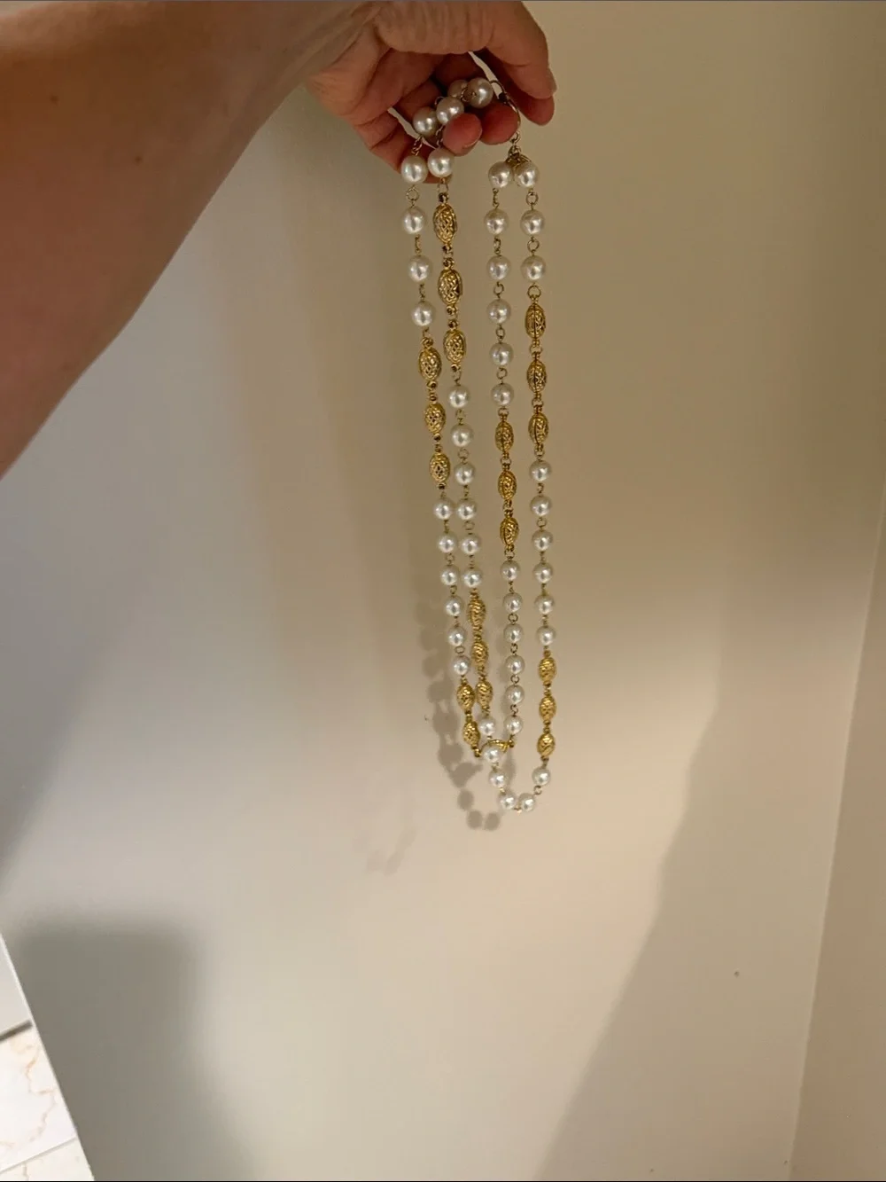 Chanel Gold  and White Vintage Pearl Necklace - Timeless Layered Style